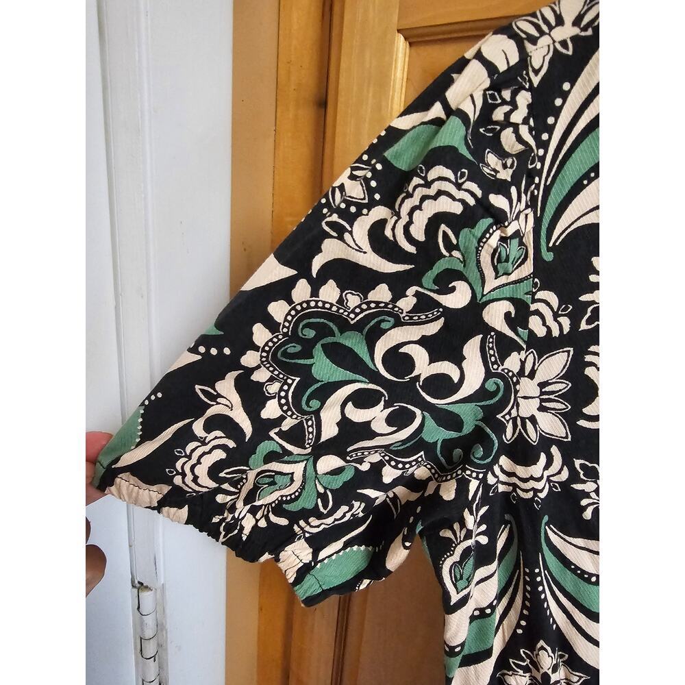 Fatface Women's Black Priya Mosaic Leaf Midi Dress Size 6 - Picture 9 of 12